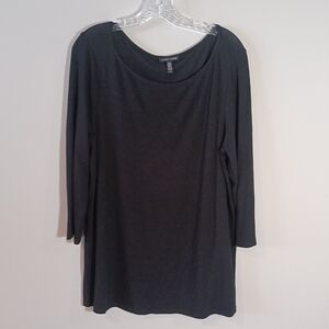 Eileen Fisher Scoop neck tunic top  in Black Size L